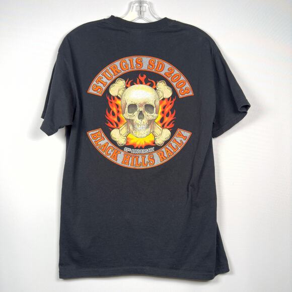 Vintage 2003 Sturgis SD 63rd Anniversary Black Rally T-Shirt Size M - Picture 2 of 5